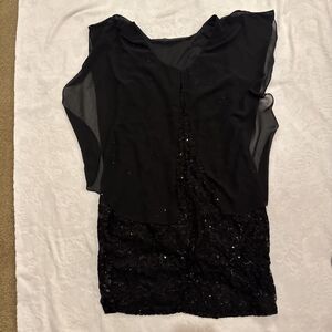 Midnight Velvet Black Sequin  Mini Dress Sz 14